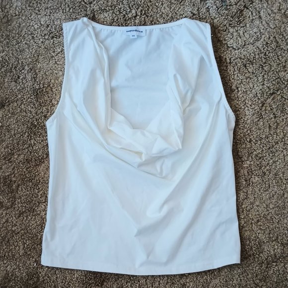 superdown Tops - Superdown Cowl Neck Tank Top in White